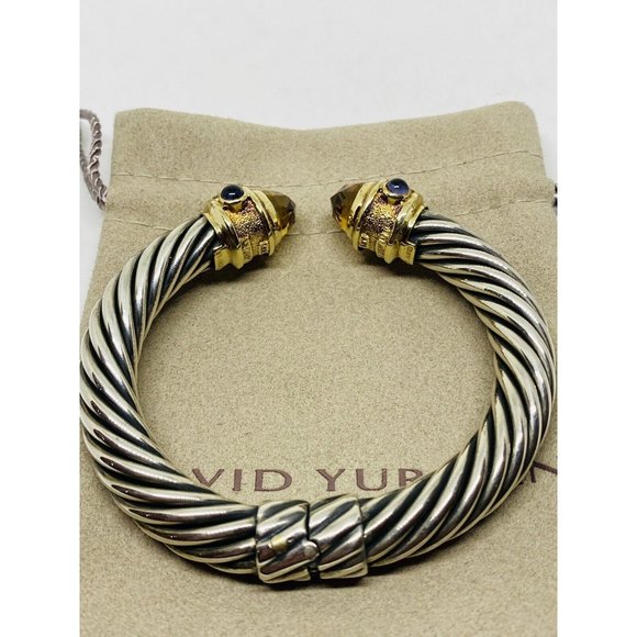 David Yurman 925 14K Gold 10MM  Renaissance Bracelet Citrine Amethyst Tourmaline - Picture 7 of 8